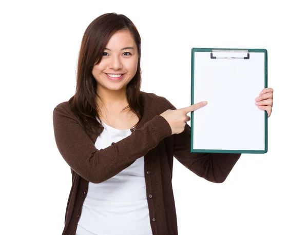 Asian young woman in brown cardigan — Stock Photo, Image