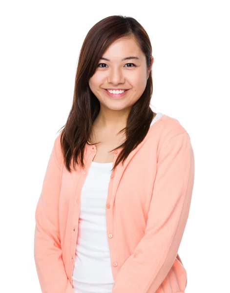 Asiatique jeune femme en rose cardigan — Photo