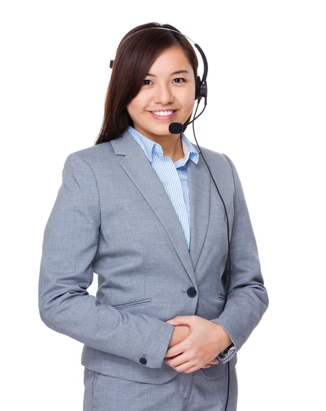 Representante de servicios al cliente con auriculares —  Fotos de Stock