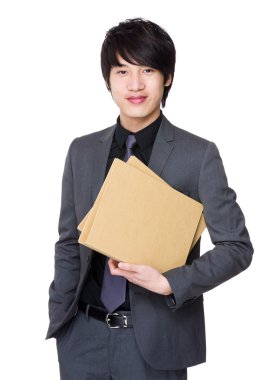 İş takım elbiseli genç Asyalı işadamı