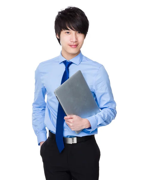 Asian young businessman in blue shirt — Stock Photo, Image