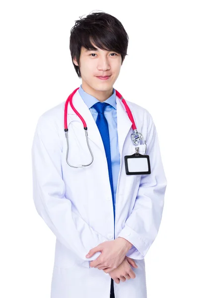 Asian male doctor in white coat — Stock Photo, Image