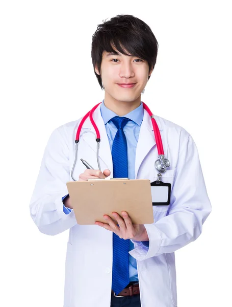 Asian male doctor in white coat — Stock Photo, Image