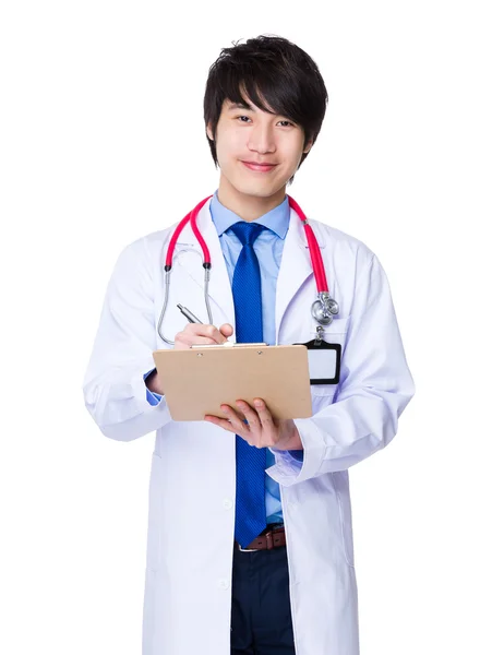 Asijské mužské doktor v bílém plášti — Stock fotografie