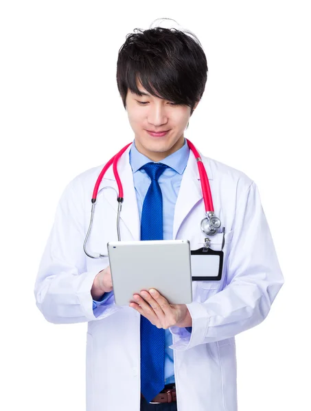 Asian male doctor in white coat — Stock Photo, Image