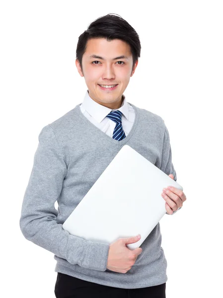 Joven asiático hombre de negocios en gris suéter — Foto de Stock