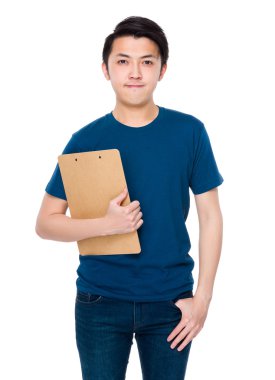 Mavi t-shirt Asya genç adam