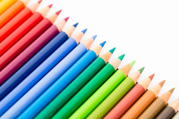 Veel kleurrijke potloden — Stockfoto