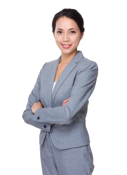 Mladá asijská podnikatelka v obleku — Stock fotografie