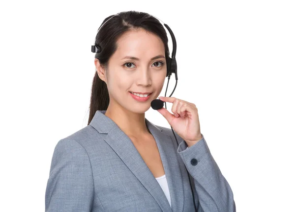 Representante de servicios al cliente con auriculares —  Fotos de Stock