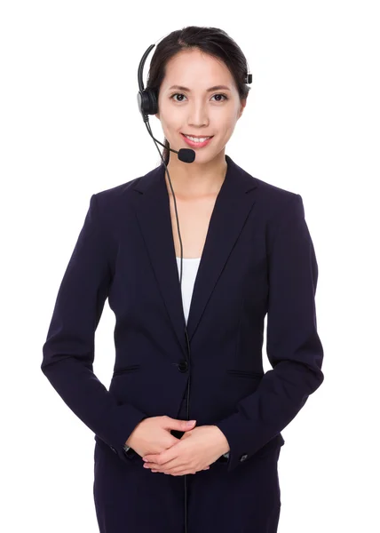 Representante de servicios al cliente con auriculares —  Fotos de Stock