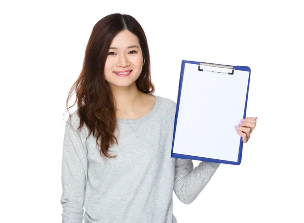 Asian young woman in grey sweater — Stock Photo, Image