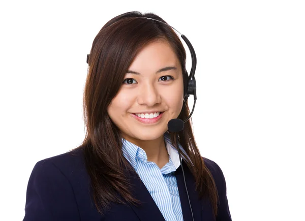 Representante de servicios al cliente con auriculares — Foto de Stock