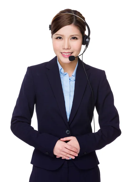 Representante de servicios al cliente con auriculares —  Fotos de Stock