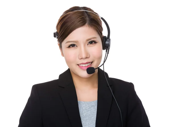 Customer services representative with headset — Stock Photo, Image