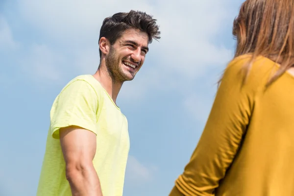 Caucasian young lovely couple — Stock Photo, Image