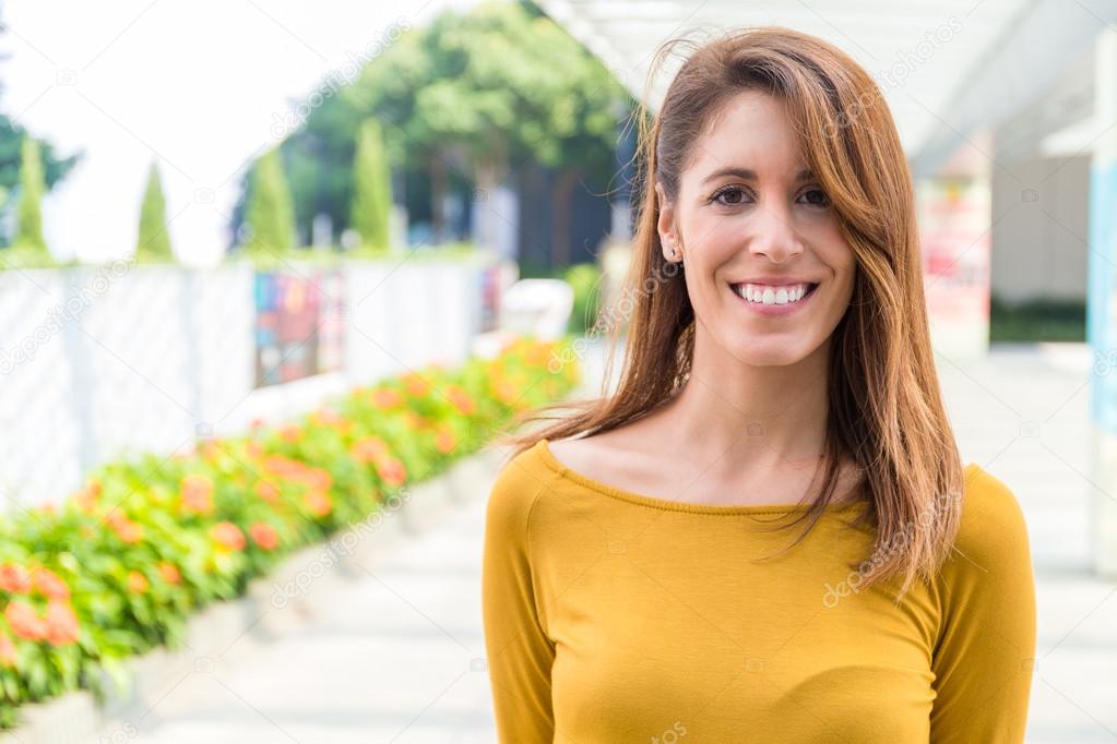 Caucasian young smiling woman