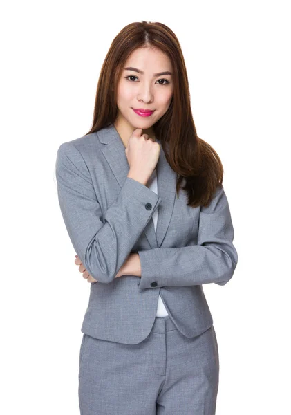 Jeune femme d'affaires asiatique en costume d'affaires — Photo