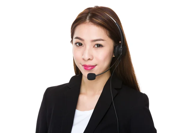 Representante de servicios al cliente con auriculares — Foto de Stock