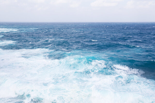 blue sea surface and waves