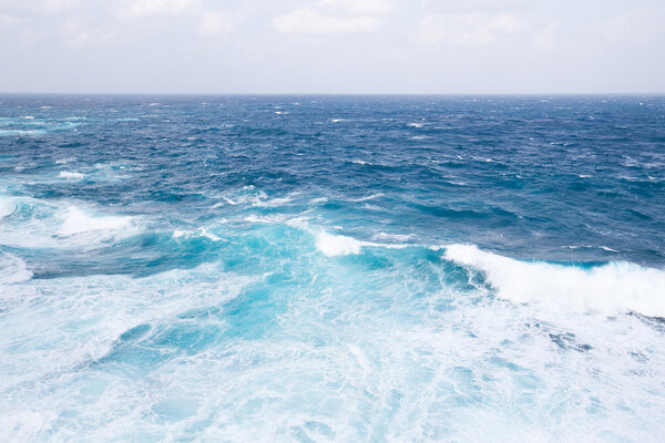 blue sea surface and waves