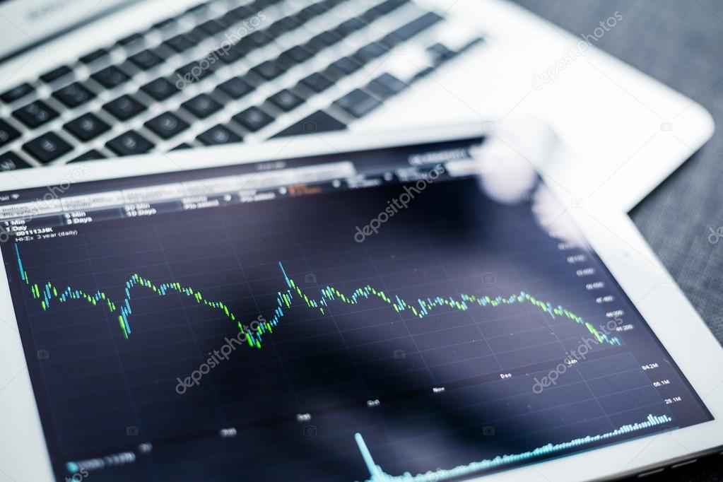 Stock market graphs on tablet pc