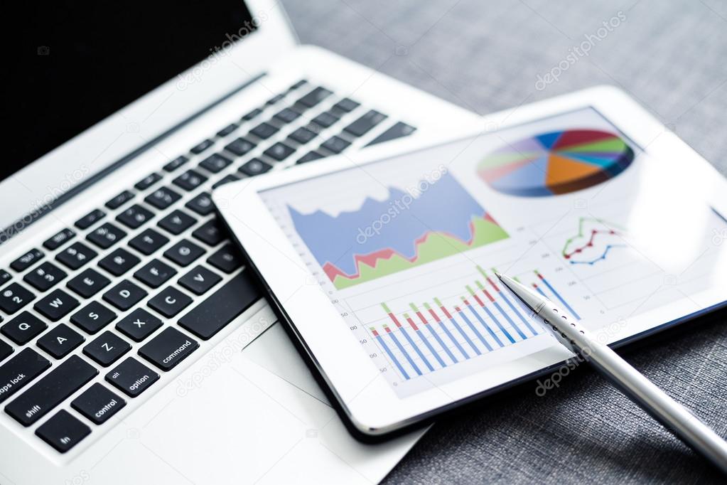 Stock market graphs on tablet pc