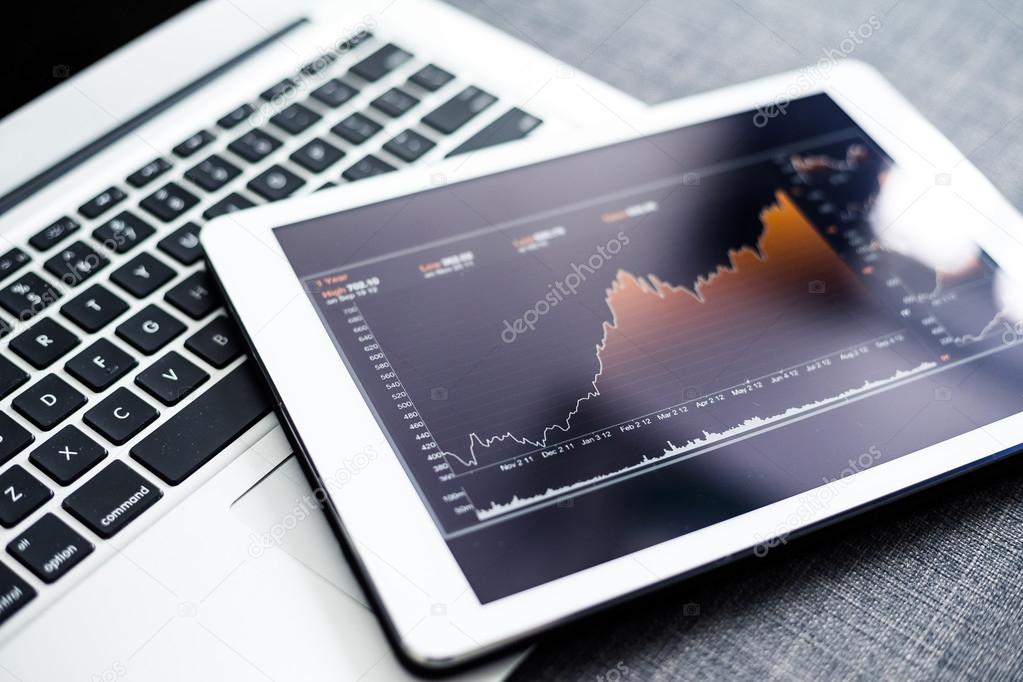 Stock market graphs on tablet pc