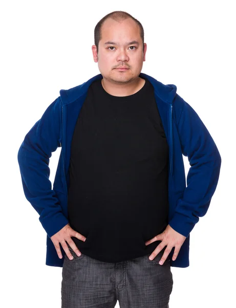 Зрелый азиат в синей куртке — стоковое фото