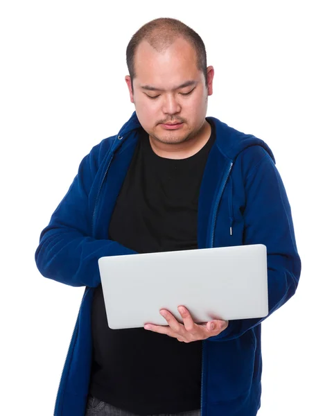 Mature Asian man in blue jacket — Stock Photo, Image