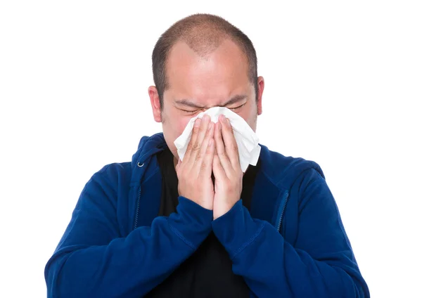 Mature Asian man in blue jacket — Stock Photo, Image