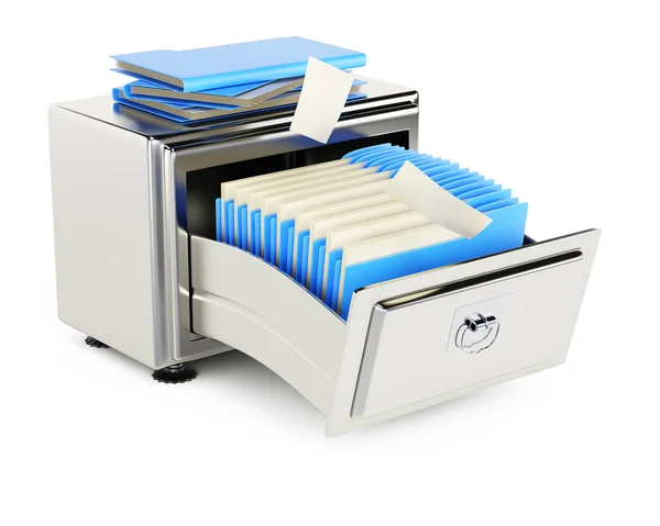 File storage cabinet with folders — Stock Photo, Image