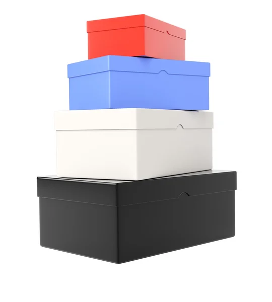 Σωρό από χρωματιστό shoeboxes — Φωτογραφία Αρχείου
