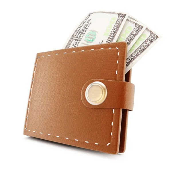 Brieftasche und Geldscheine — Stockfoto