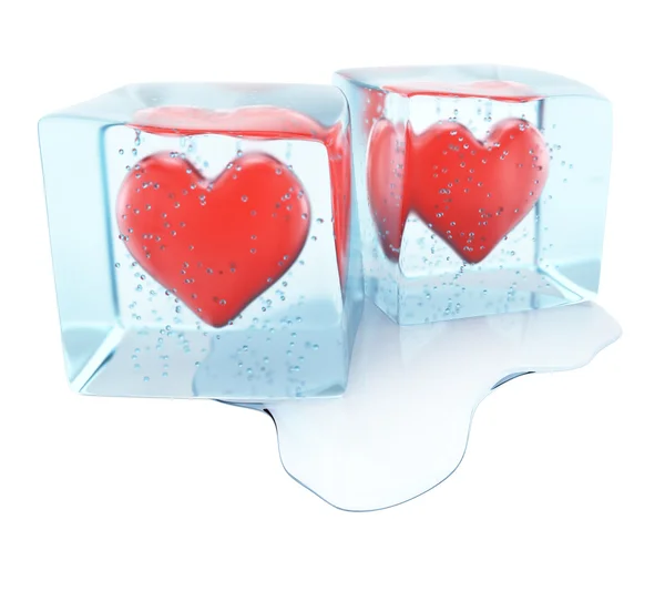 Frozen hearts — Stock Photo, Image