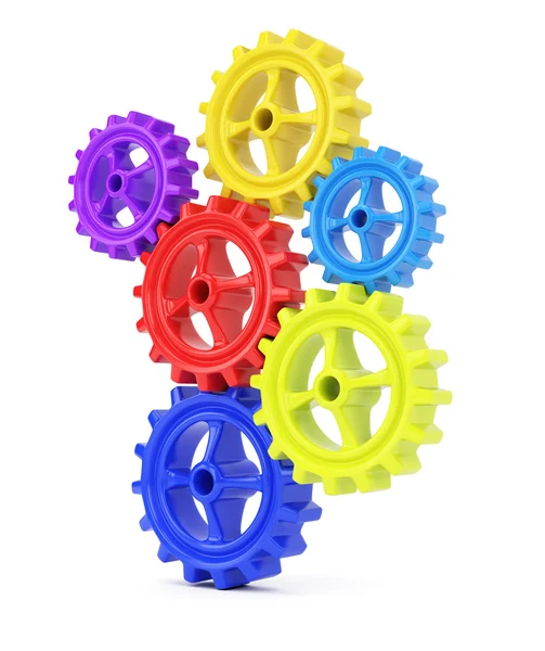 Färgglada kugghjul — Stockfoto