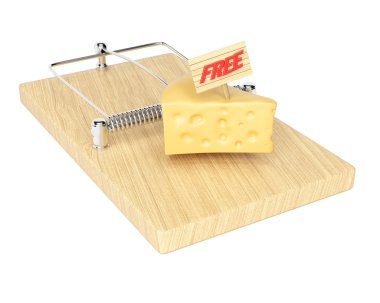 Mousetrap with free cheese clipart