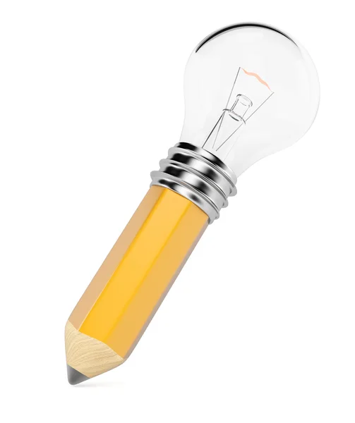 Lápis com lâmpada — Fotografia de Stock