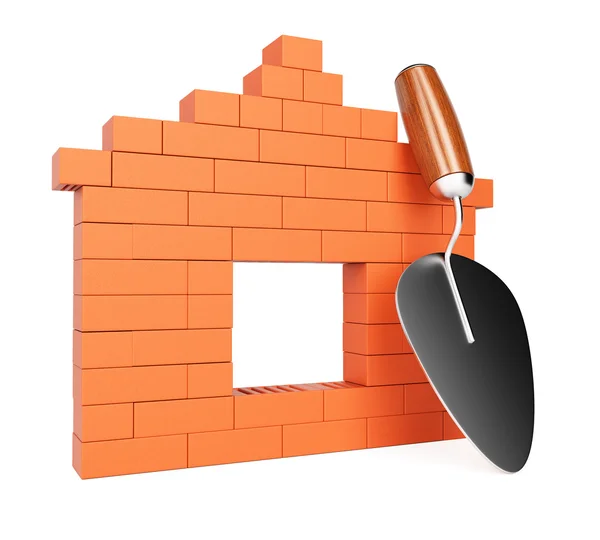 Bricks and trowel — Stock Photo, Image