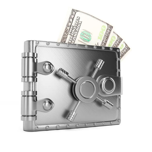 Metal wallet with banknotes — Stock Photo, Image