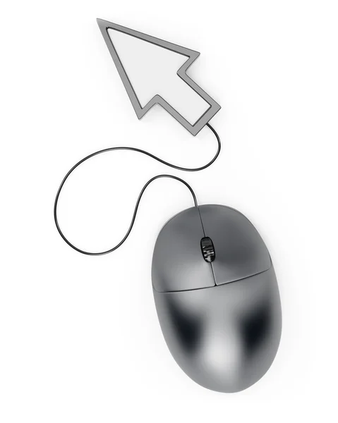 Ποντίκι του υπολογιστή με το δείκτη του δρομέα Εικόνα Αρχείου