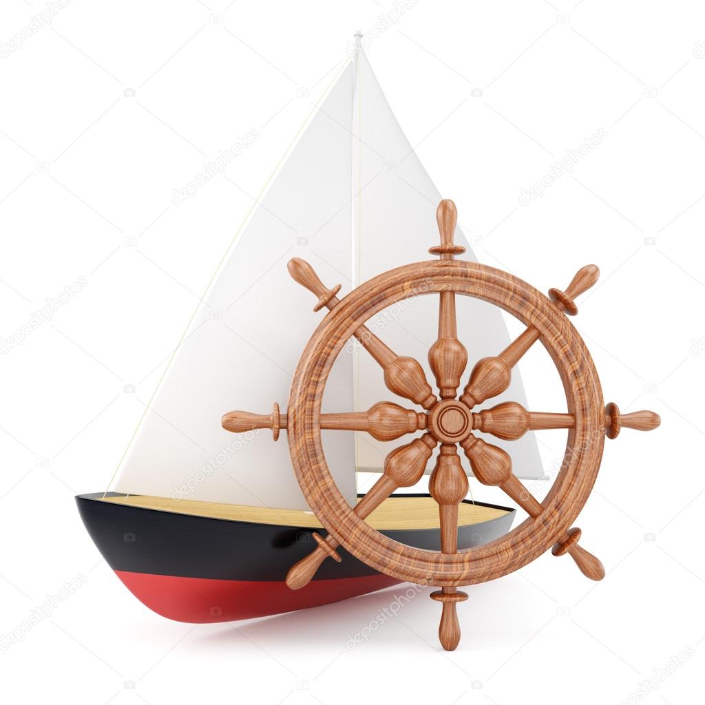 Sailing boat and helm