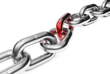 Kırmızı bağlantı ile zincir