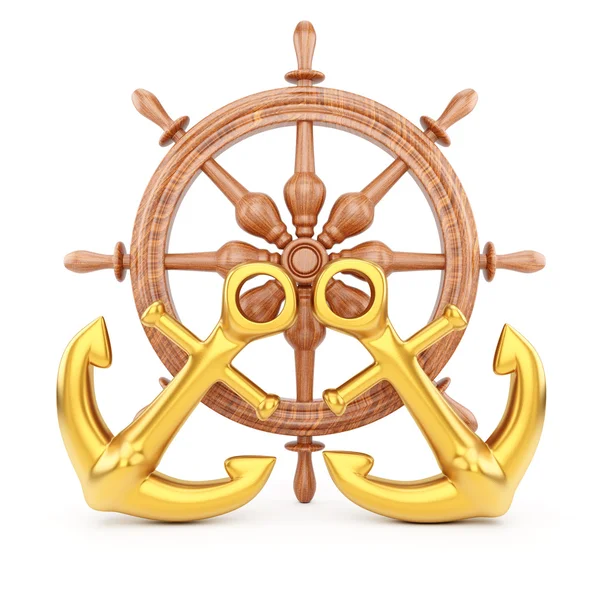 Helm and anchors — Stock Photo, Image