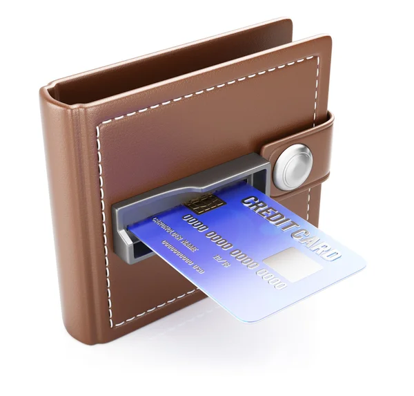 Carteira com cartão de crédito — Fotografia de Stock