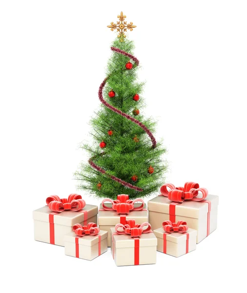 Árbol de Navidad y regalos — Foto de Stock