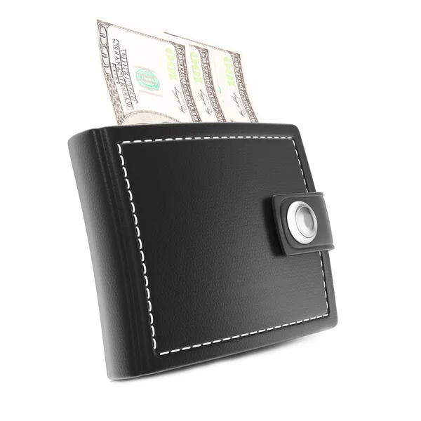 Leather wallet with banknotes — Stock Photo, Image