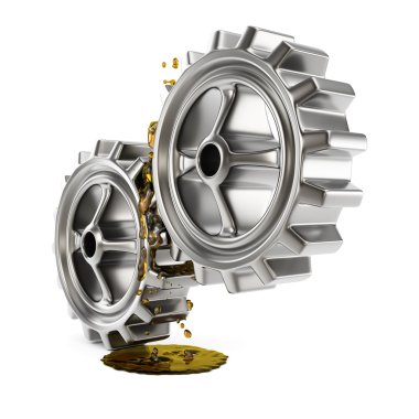 Lubricated gears clipart