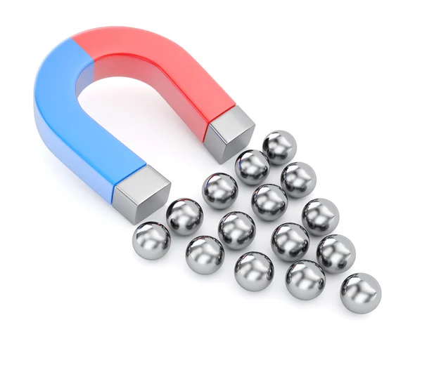 Mıknatıs metal küre çekiyor