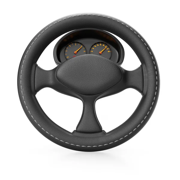 Steering wheel with dashboard — Stock Photo, Image